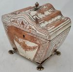 George III Old Sheffield Plate Stepped Dome Cover Twin Compartment Tea Caddy.