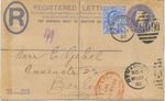 GB 1902 QV 2d superb Registered Letter with EVII 2 ½d ultramarine with Duplex