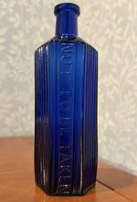 Antique Cobalt Blue Glass Poison Bottle Not To Be Taken Victorian