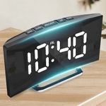 LED Digital Alarm Clock USB Temperature Curved Display Snooze Bedside Modern Hot