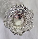 Antique solid sterling silver Trinket Dish. London 1893. By Carrington & Co. 