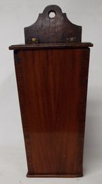 A  19th CENTURY WOODEN CANDLE BOX COUNTRY HOUSE CHURCH CANDLE BOX