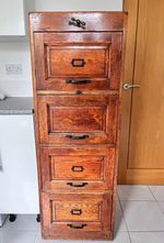 Antique Oak 4 Drawer Filing Cabinet