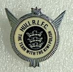 Hull RLFC Enamel Supporters Badge 1980's-  'The Team With The Kiwi Polish'