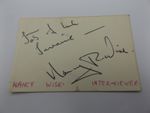 SMALL 3" x 2" AUTOGRAPH BOOK PAGE SIGNED BY NANCY WISE BBC TV RADIO INTERVIEWER