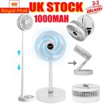 Portable USB Rechargeable Folding Fan 6.5" Telescopic Adjustable Cooling Fan UK