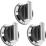 Gas Hob Control Knob Rangemaster Genuine Cooker Part Black Chrome P059074 x 3
