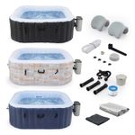 CO-Z 4 Adult Inflatable Spa Tub Portable Outdoor Hot Tub with Electric Pump