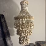 Vintage Hanging Seashell Chandelier Style Boho MCM Decor 3 Tier Cowrie Shell