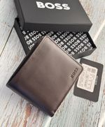 HUGO BOSS BIFOLD BROWN LEATHER MEN WALLET