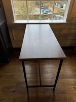 Rectangular High Bar Tables, Oak Effect Top, Black Metal Base 