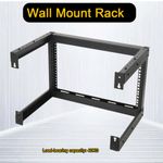 6U Wall Mount Open Frame Steel Network Equipment Rack Adjustable Depth 13-20"