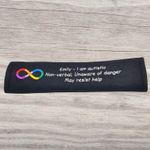 Autism Seat belt Cover Inifinity Symbol - Embroidered - ASD Medical Alert Padded