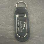 Jaguar Riders' Jaguar Leather Keyring Key Fob Black Chrome Collectable