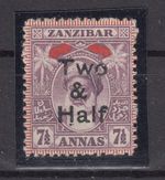 RK26638 25506/ BRITISH ZANZIBAR – SG # 208a MINT MH – HIGH CV