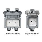 IP66 Weatherproof Outdoor Socket 1/2 Gang Waterproof Garden Plug Elite Elegance