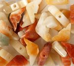 Pack of 10 Boat shaped Jade Beads for Jewellery Making (B49L)