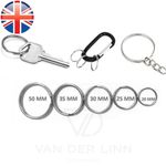 Van Der Linn KEYRING SPLIT RING Silver Small Large Key Ring 15 20 25 30 35 50mm