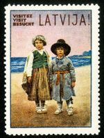 Latvia Stamps Old Label Travel Visit Latvia