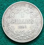 1894 South Africa Kruger 1 Silver Shilling Coin #4943