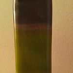 Tall Cylindrical Decorative Vase, Green & Brown Gradient Finish, Freestanding