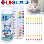 New 16-in-1 Water Test Strips 100pcs - Drinking Pool Pond 30s Fast 96% Accuracy