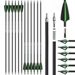 12X Carbon Arrow 30'' Archery SP500 Blade Arrowhead Compound Recurve Bow Hunting