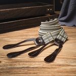 Vintage Adult Suit Trouser Braces Stretchy Elasticated Pu Leather Suspenders