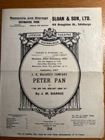 Peter Pan J M Barrie J E Malone 1925 Edinburgh Lyceum  Programme