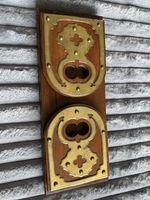 Arts & Crafts Mahogany Wood & Brass book stand