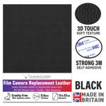 Leatherette Camera Repair Leather Replacement Self-adhesive 0.8mm Thin[BLACK]