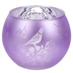 Reusable Violet Glass Candle Cup Vintage Candlestick for Wedding Decor