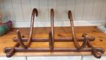Antique Thonet style bentwood hat coat rack, 3 S shape hooks, 19th Century
