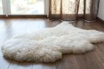 Sheepskin Rug Genuine Ivory Real Luxury British Throw Eco Pelt Large 110cm+