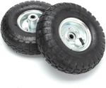 2 x 10" PNEUMATIC SACK TRUCK TROLLEY WHEEL BARROW TYRE TYRES WHEELS