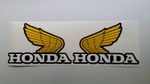QTY 2 CLASSIC HONDA TANK YELLOW WING STYLE STICKERS / DECALS VINYL UK SELLER