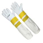 Gloves Beekeeping Bee Cowhide Leather Keeping Long Sleeve Ventilated Canvas Cuff