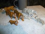 SCHLEICH ANIMALS TIGERS X7 3 TIGERS WITH CUB ONE WHITE TIGER WITH 2 CUBS