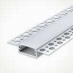 LED Aluminium Profile w/ Cover & End Caps LEDBRITE 2M / 6.6FT Plaster In Channel