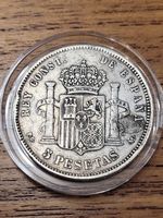 1891 Spain 5 Pesetas Silver Coin – Alfonso XIII – Good to High Grade