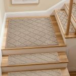 76 X 76Cm Self-Adhesive Stair Corner Mats for Indoor Stairs, Washable 100% Polye