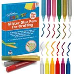 12-36 Glitter Glue Pens Set Art Craft Sparkly Washable Coloured Markers Kids DIY