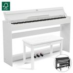♬Mustar 88 Keys Semi Weighted Upright Digital Piano MIDI Wooden Stand Stool