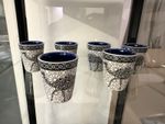 Set of 6 Arabic Coffee Cups Ceramic  Islamic Geometric Pattern Camel Moroccan