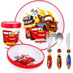 Cars Kids 6 Piece Dinnerware Cutlery Set - Plate/Bowl/Cup/Knife/Fork/Spoon