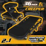 2 in 1 Foldable Z Garage Creeper Mechanic Creeper Stool 450 lbs Capacity 36 in