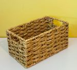 Wicker Basket Rectangle Solid Sturdy Storage 31cm
