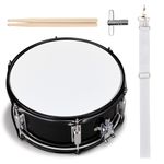 12 Inch Marching Snare Drum Kit with Drumsticks Strap & Drum Key Black