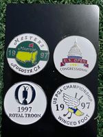 Set of 4 Flat Golf Ball Marker 1997 Majors Masters, US Open, PGA etc FREEPOST