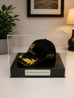 Baseball Cap Display Case Personalised Etching on Silver or Gold Mirror.